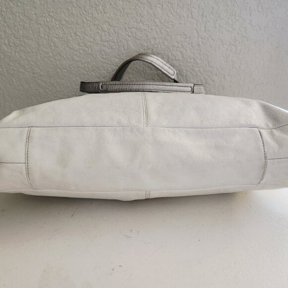 Coach Ashley White & Silver Carryall Shoulder Bag Handbag - Picture 10 of 16